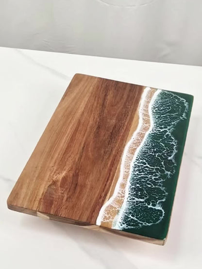 Acacia Wood Resin Wave Serving Board