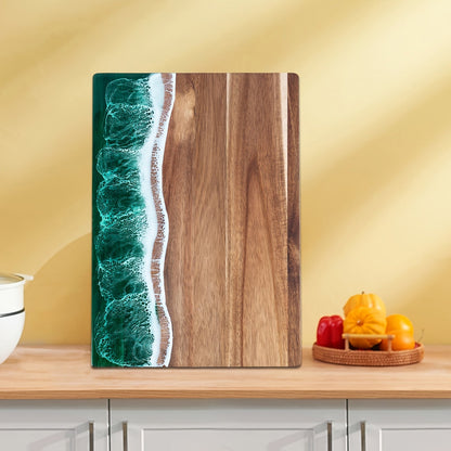 Acacia Wood Resin Wave Serving Board