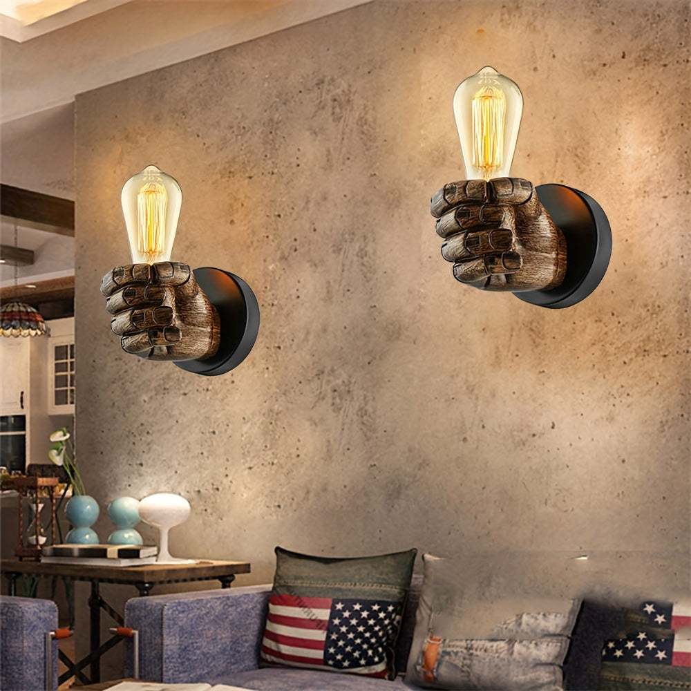 Industrial Resin Hand Wall Sconce