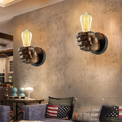 Industrial Resin Hand Wall Sconce