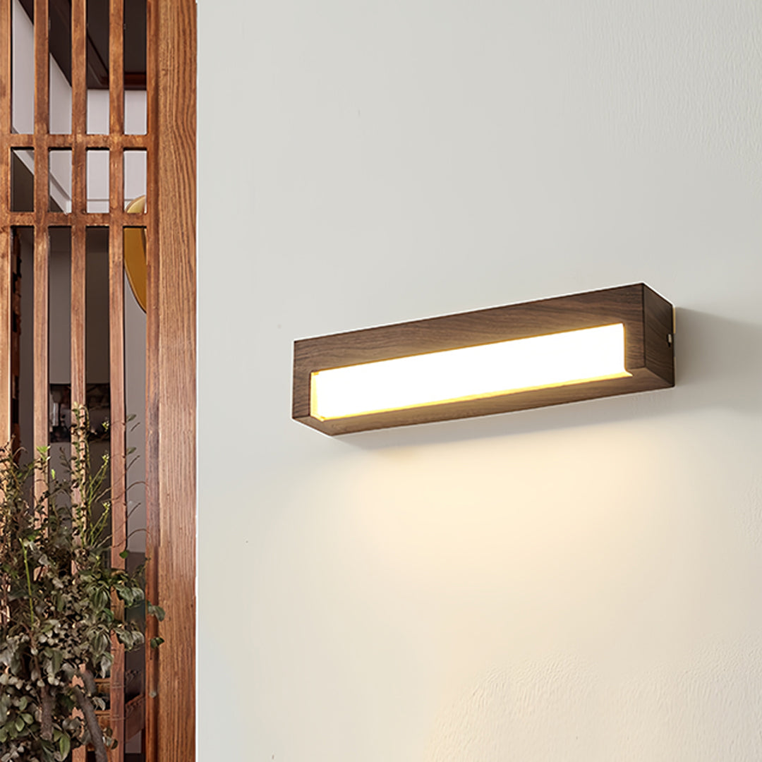 Wall mounted led lights positioned above desk in contemporary home office setting