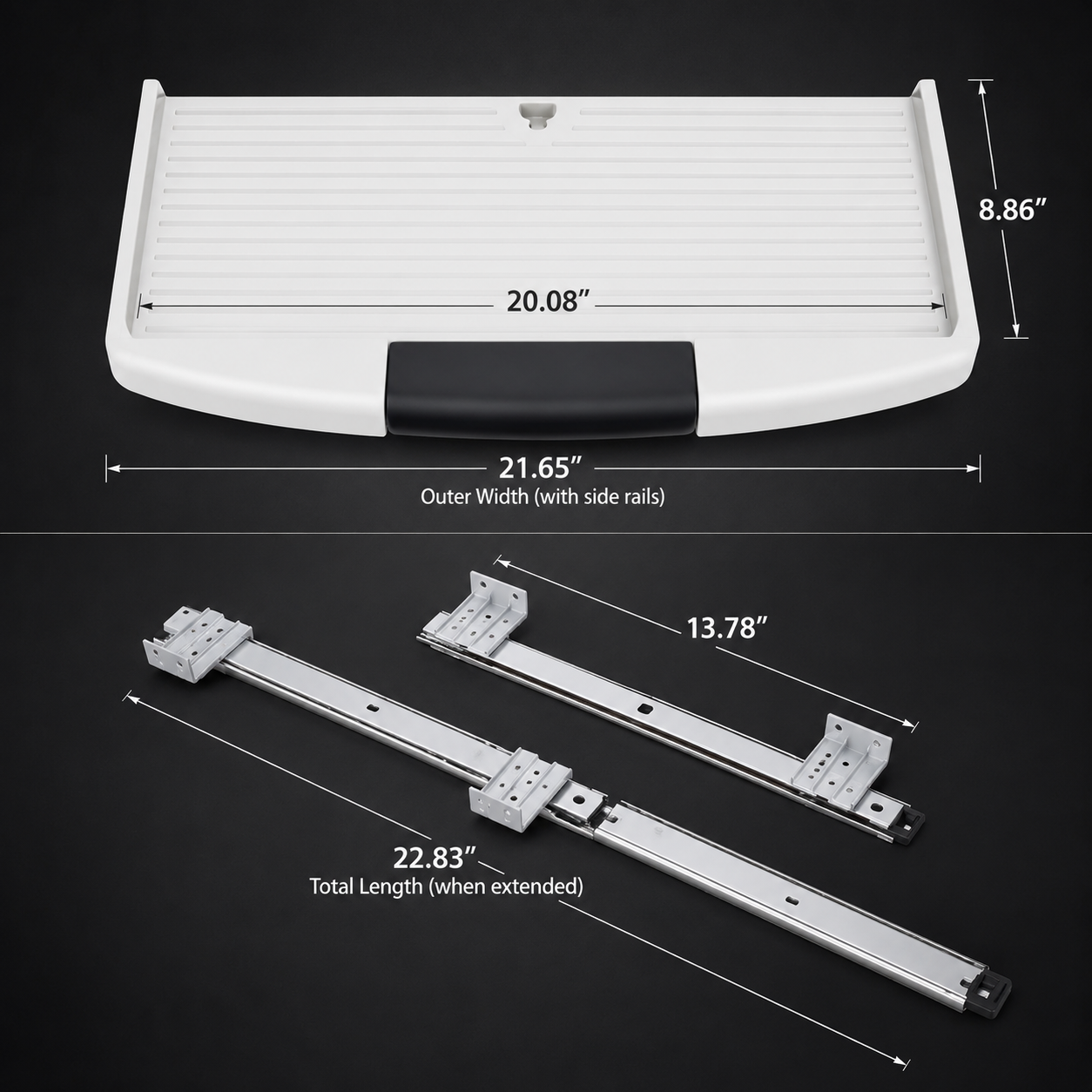 Under-Desk Pull-Out Keyboard Tray