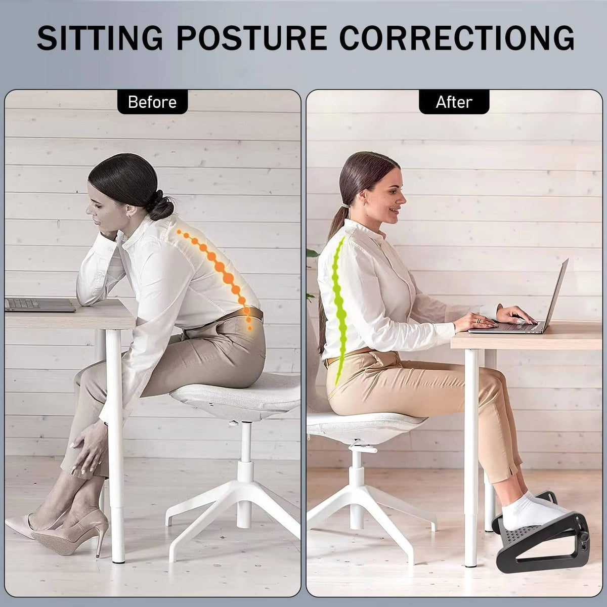 Adjustable Height Foot Rest with Rolling Massage