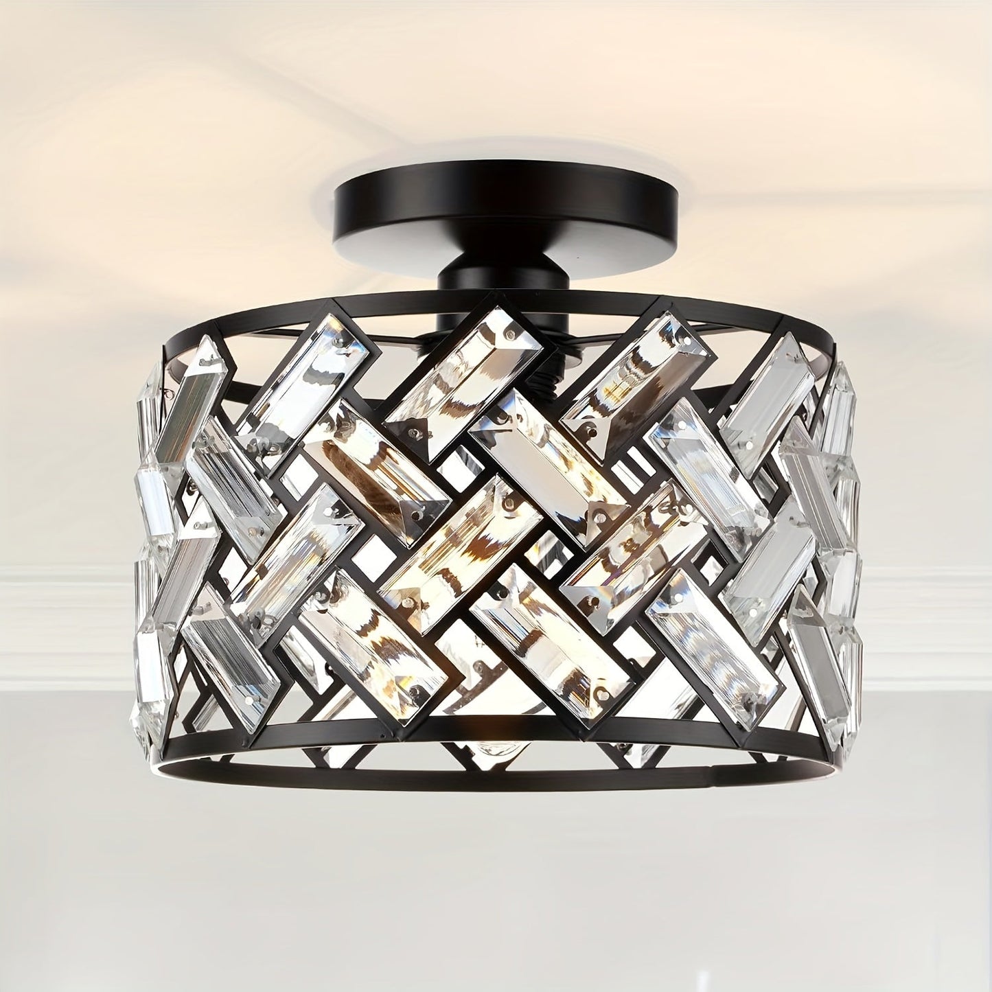 Modern Crystal Flush Ceiling Light