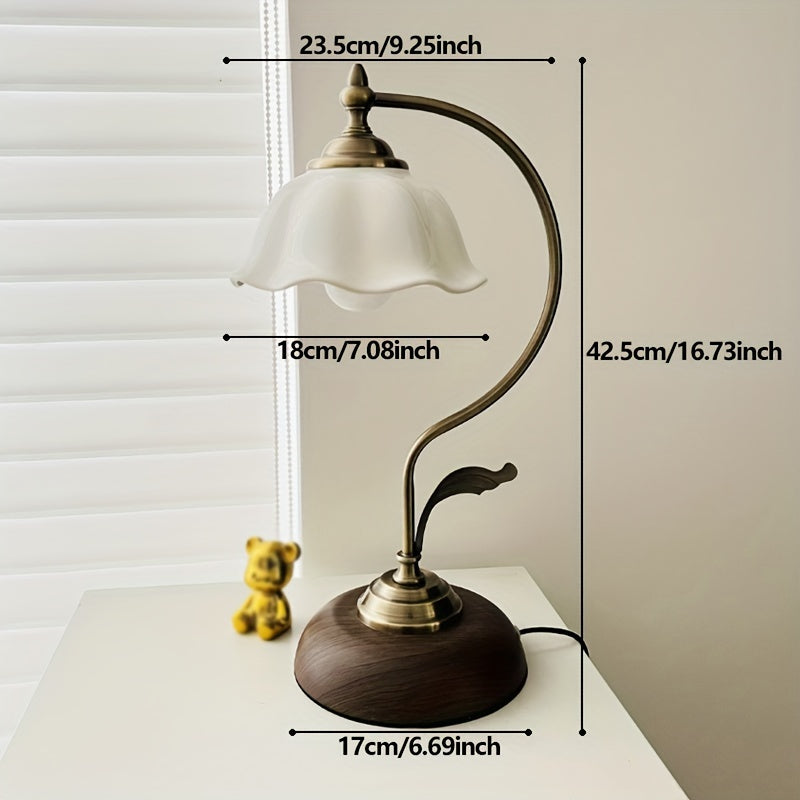Vintage Goose Neck Brass Table Lamp