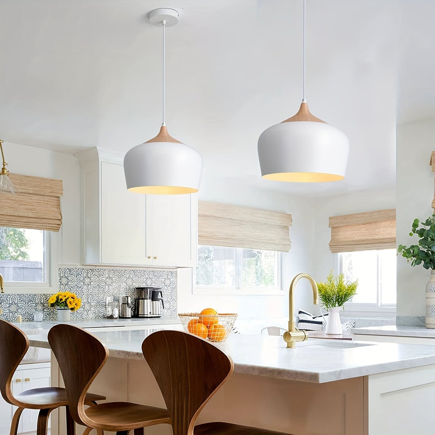 Iron & Wood Grain Scandi Pendant