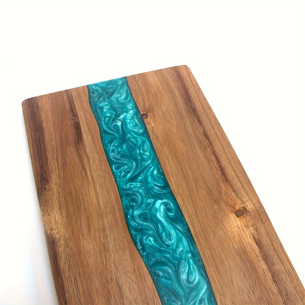 Acacia Wood Board with Blue Resin River