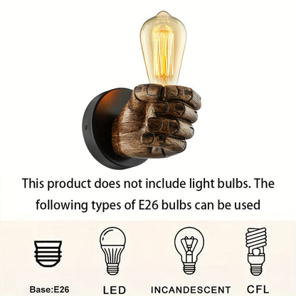 Industrial Resin Hand Wall Sconce