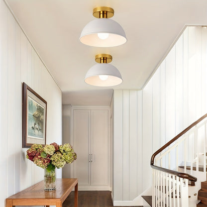 Brass-Detail Ceiling Light for Compact Rooms