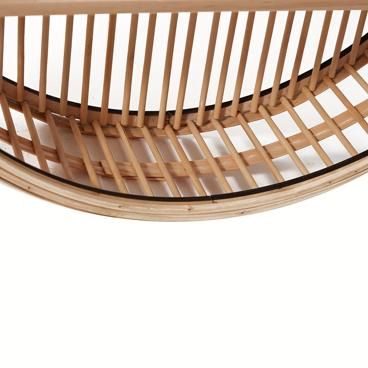 Round Bamboo Floating Wall Shelf