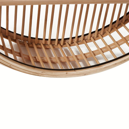 Round Bamboo Floating Wall Shelf