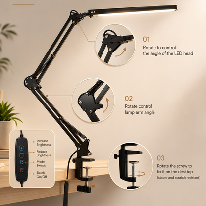 Adjustable Clamp-On LED Desk Lamp