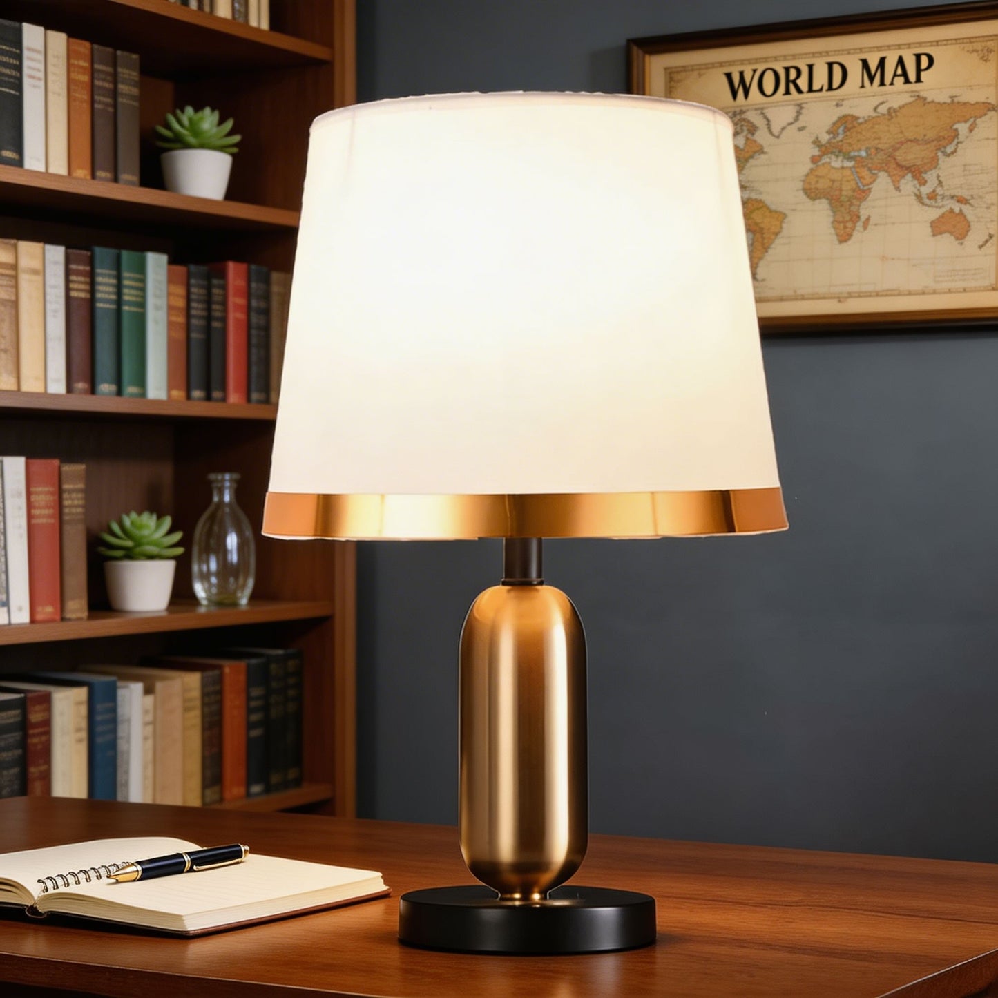 Mid-Century Modern Brass Table Lamp