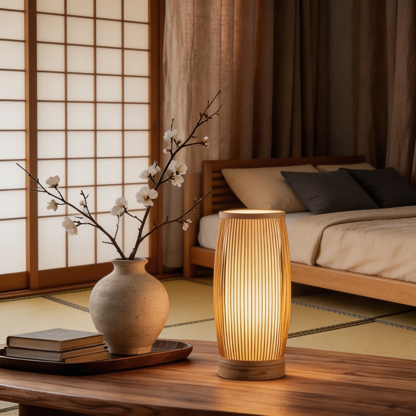 Japanese Style Bamboo Table Lamp