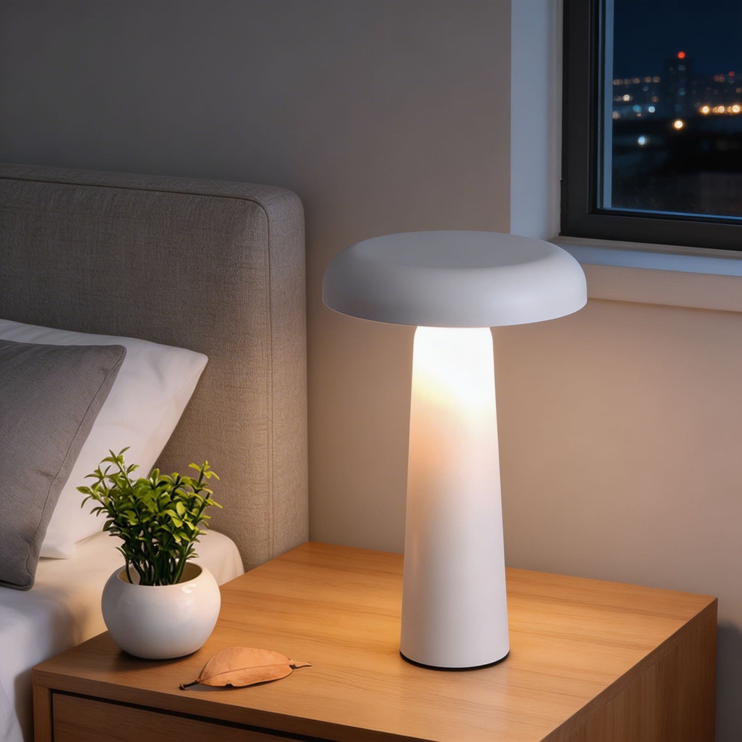 Modern Rechargeable Mushroom Table Lamp