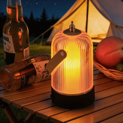 Modern Ribbed Glass Table Lamp