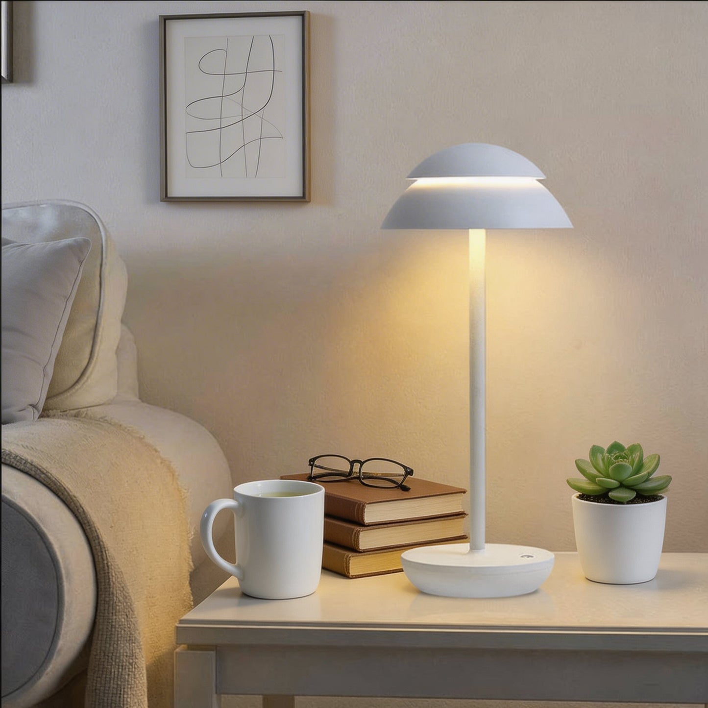 Cordless Touch-Control Mushroom Table Lamp
