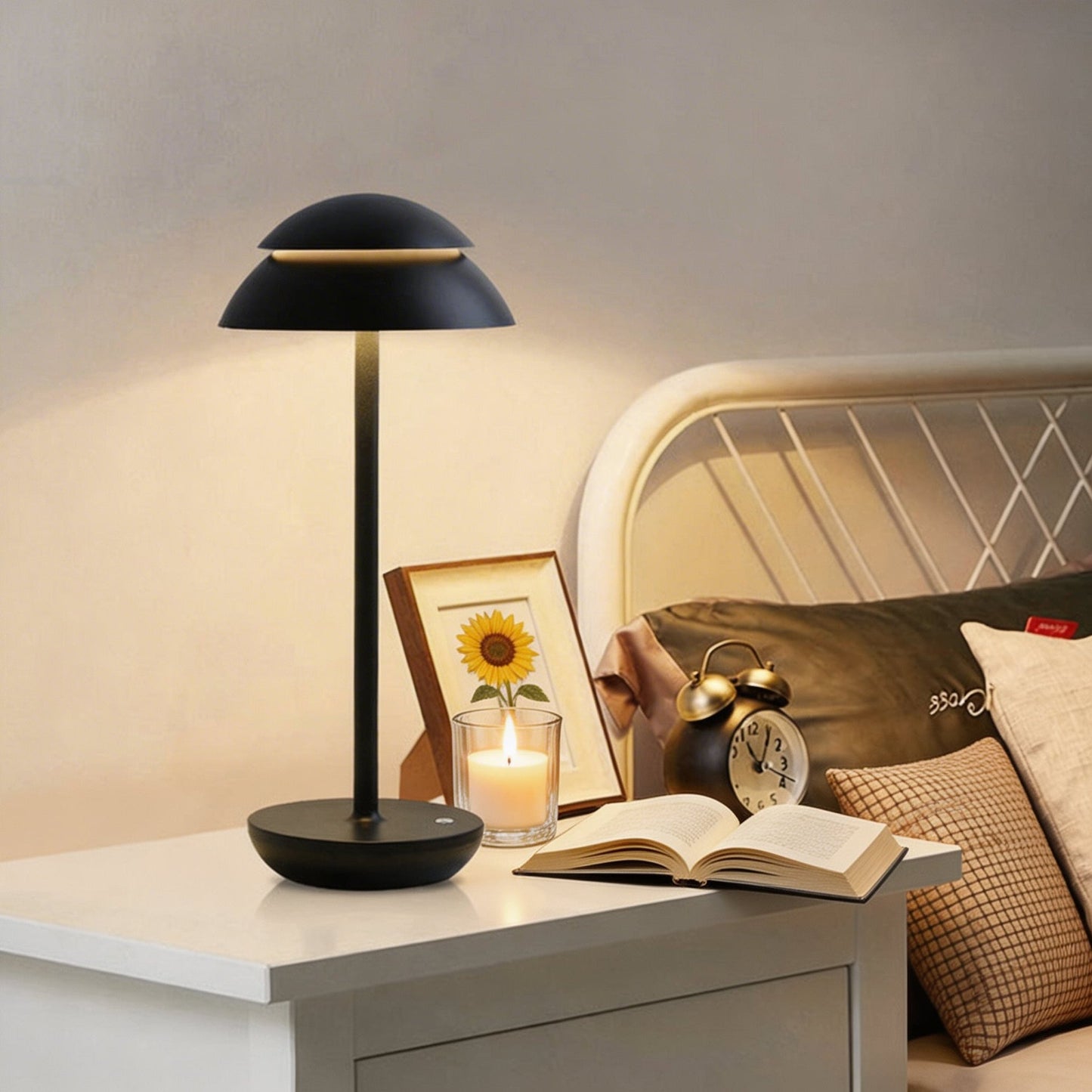 Cordless Touch-Control Mushroom Table Lamp