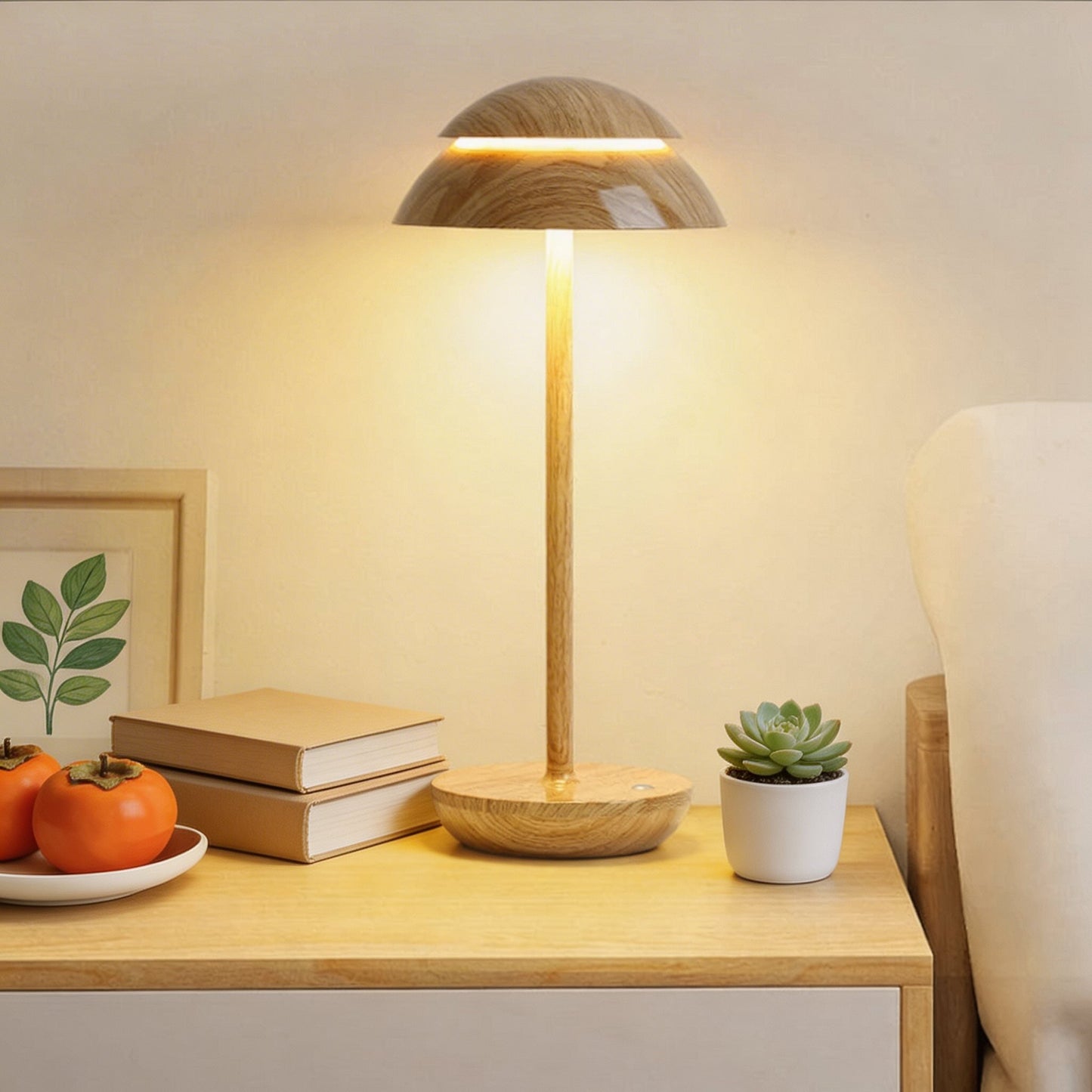 Cordless Touch-Control Mushroom Table Lamp