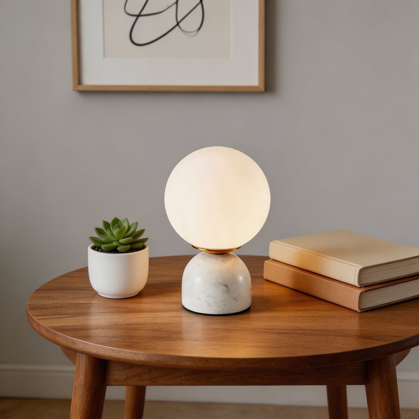 Round Marble Table Lamp