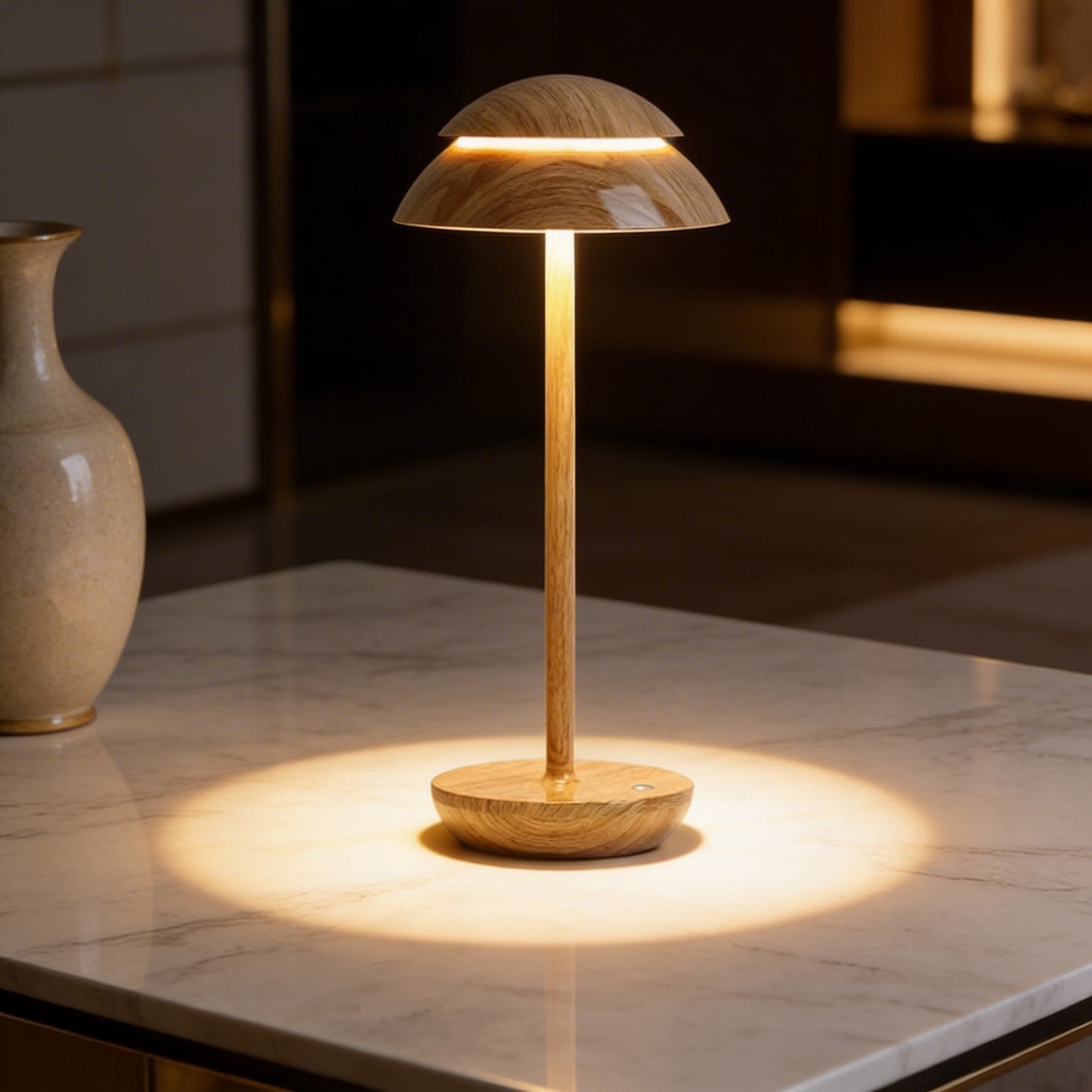 Cordless Touch-Control Mushroom Table Lamp