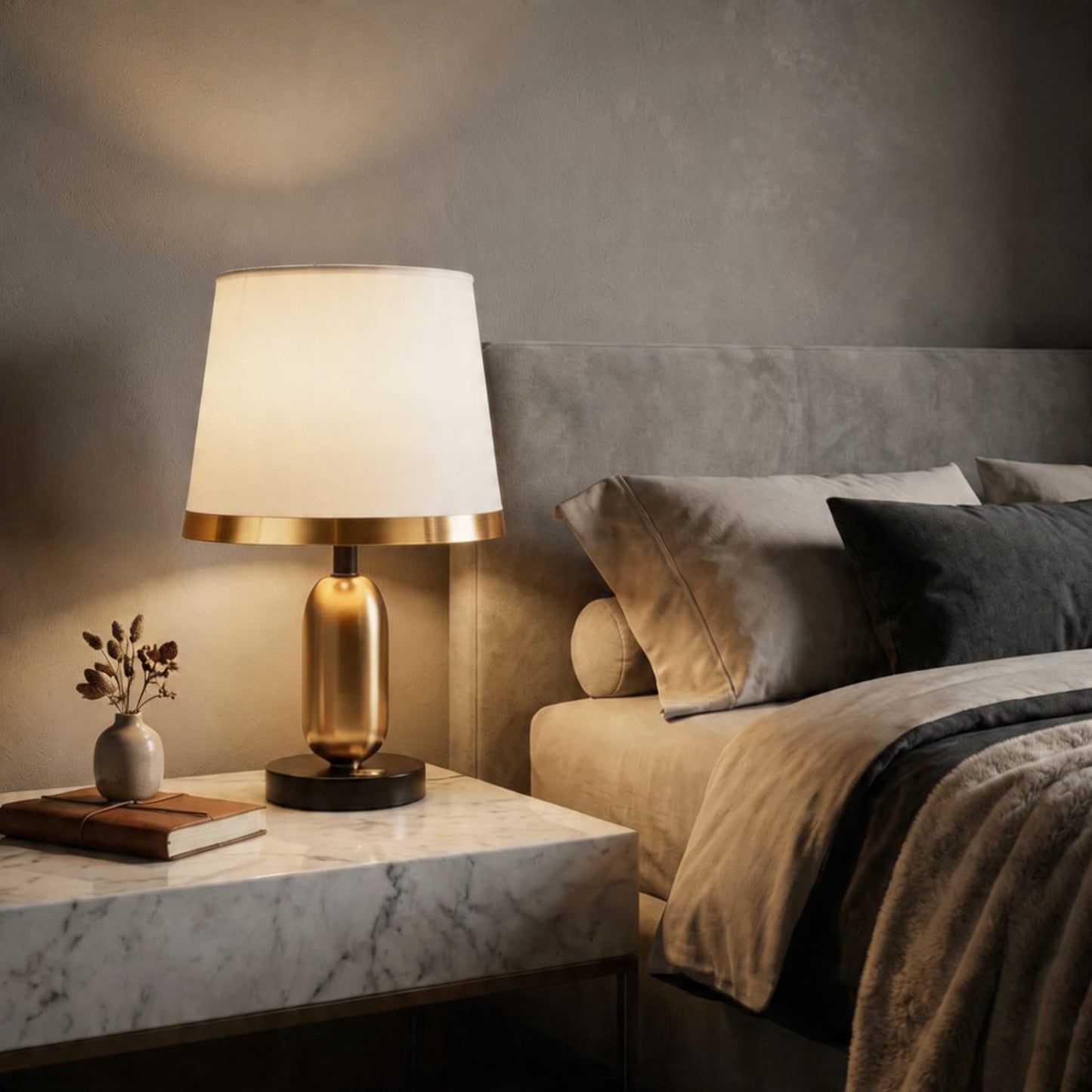 Mid-Century Modern Brass Table Lamp