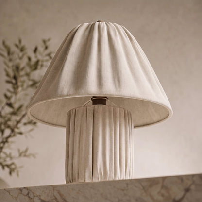 Modern Table Lamp with Pleated Fabric Shade