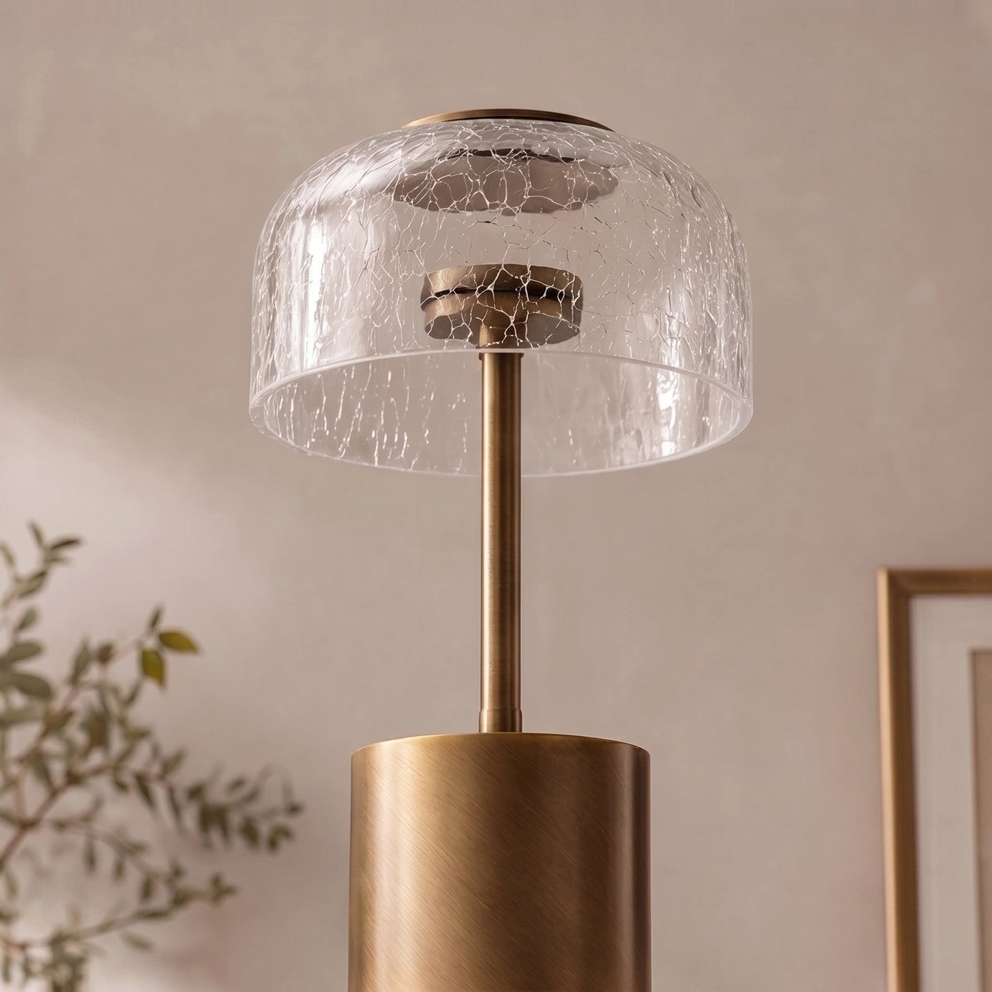Cracked Glass Shade Table Lamp