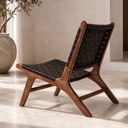Sling Woven Leather Recliner Chair