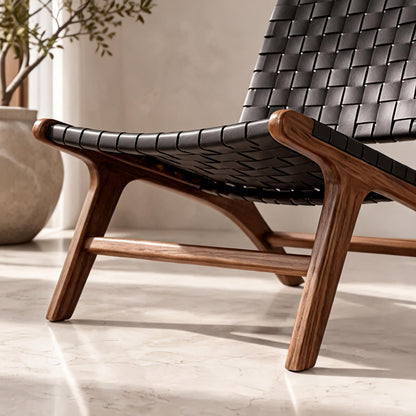 Sling Woven Leather Recliner Chair