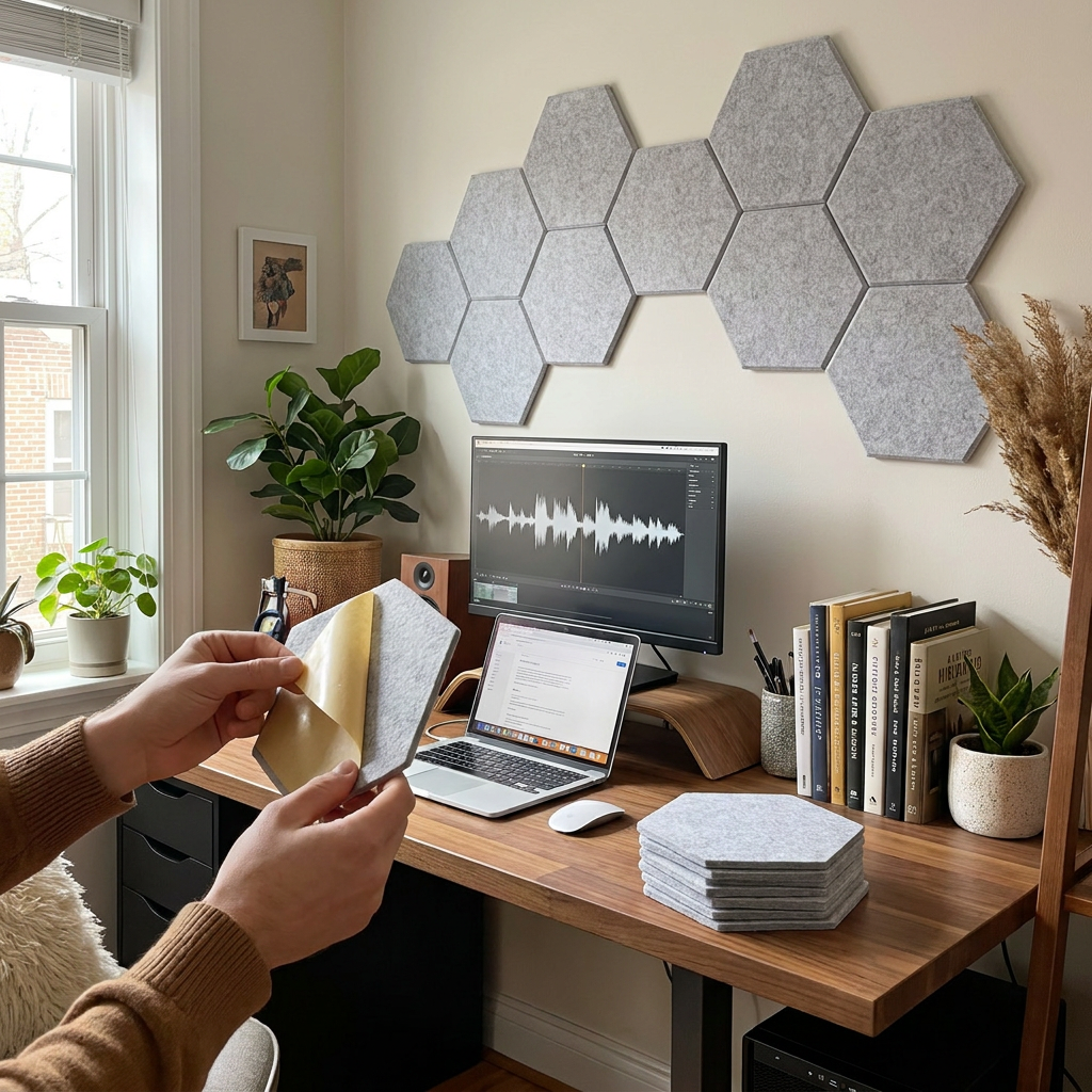 12 Pack Hexagonal Acoustic Panels lifestyle
