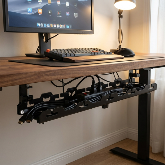 Telescopic Desk Cable Management Tray lifestyle