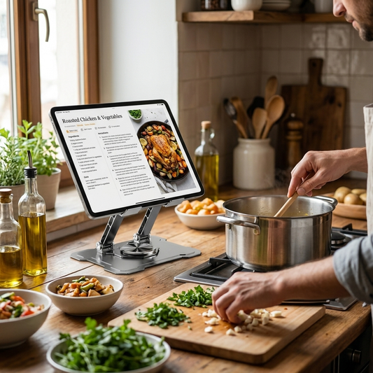 Adjustable Desktop Tablet Stand lifestyle