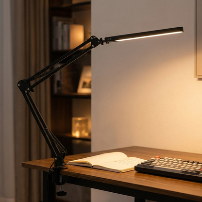 Clamp-On LED Desk Lamp Black lifestyle