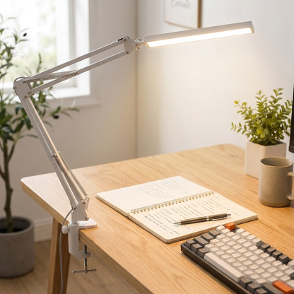 Clamp-On LED Desk Lamp White lifestyle
