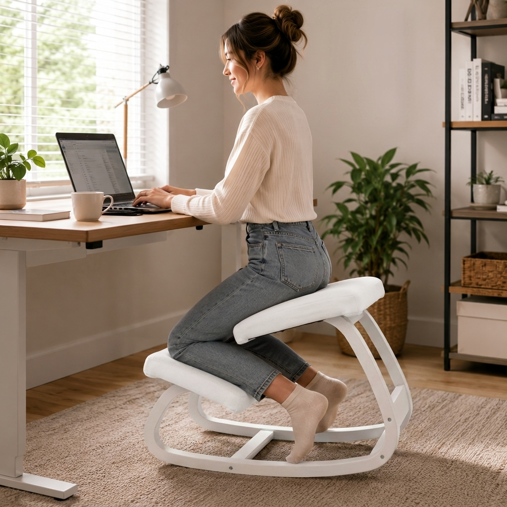 Original Ergonomic Kneeling Chair White lifestyle