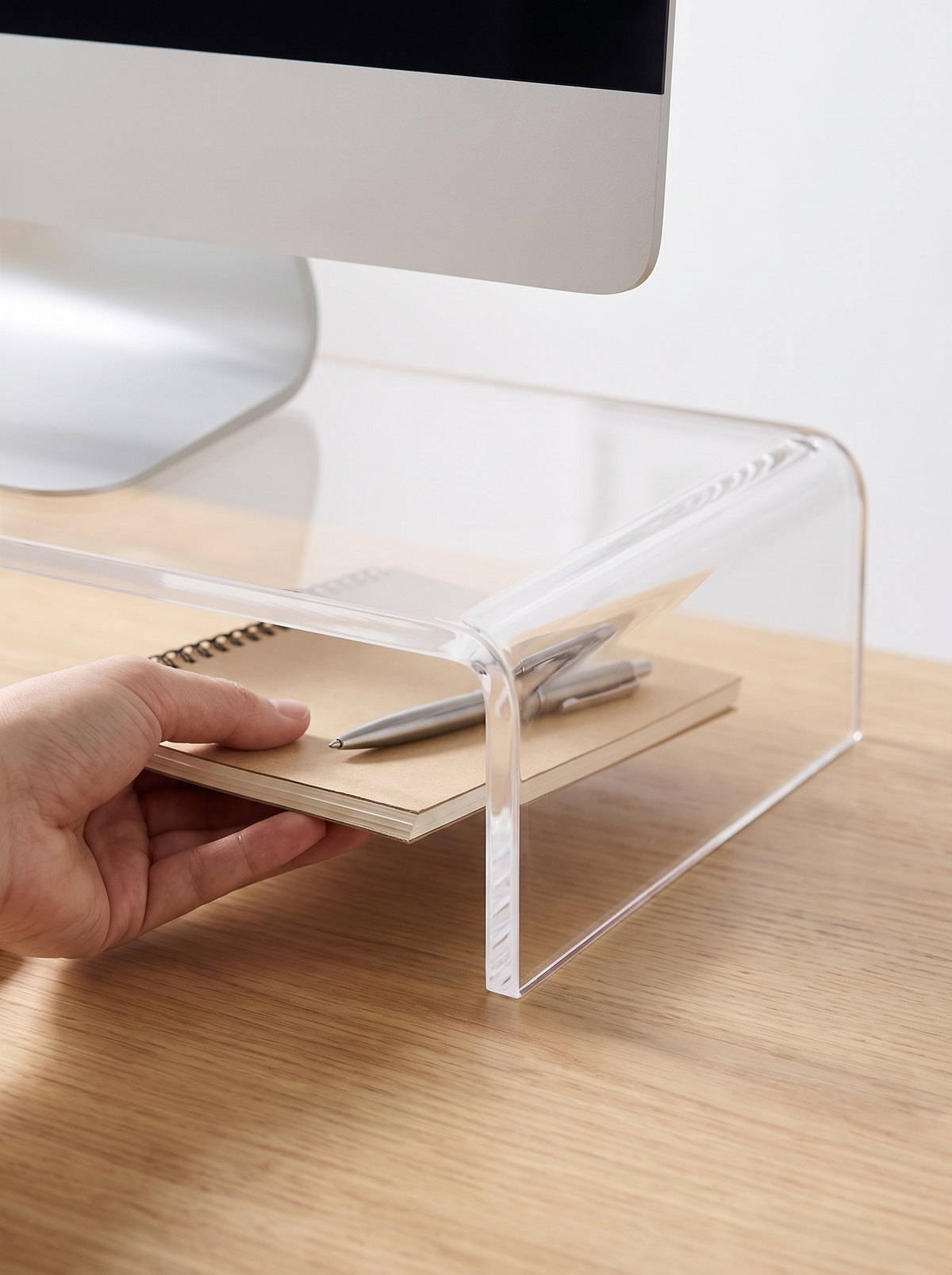 Clear Acrylic Monitor Riser Stand - Storage Space You Didn't Have