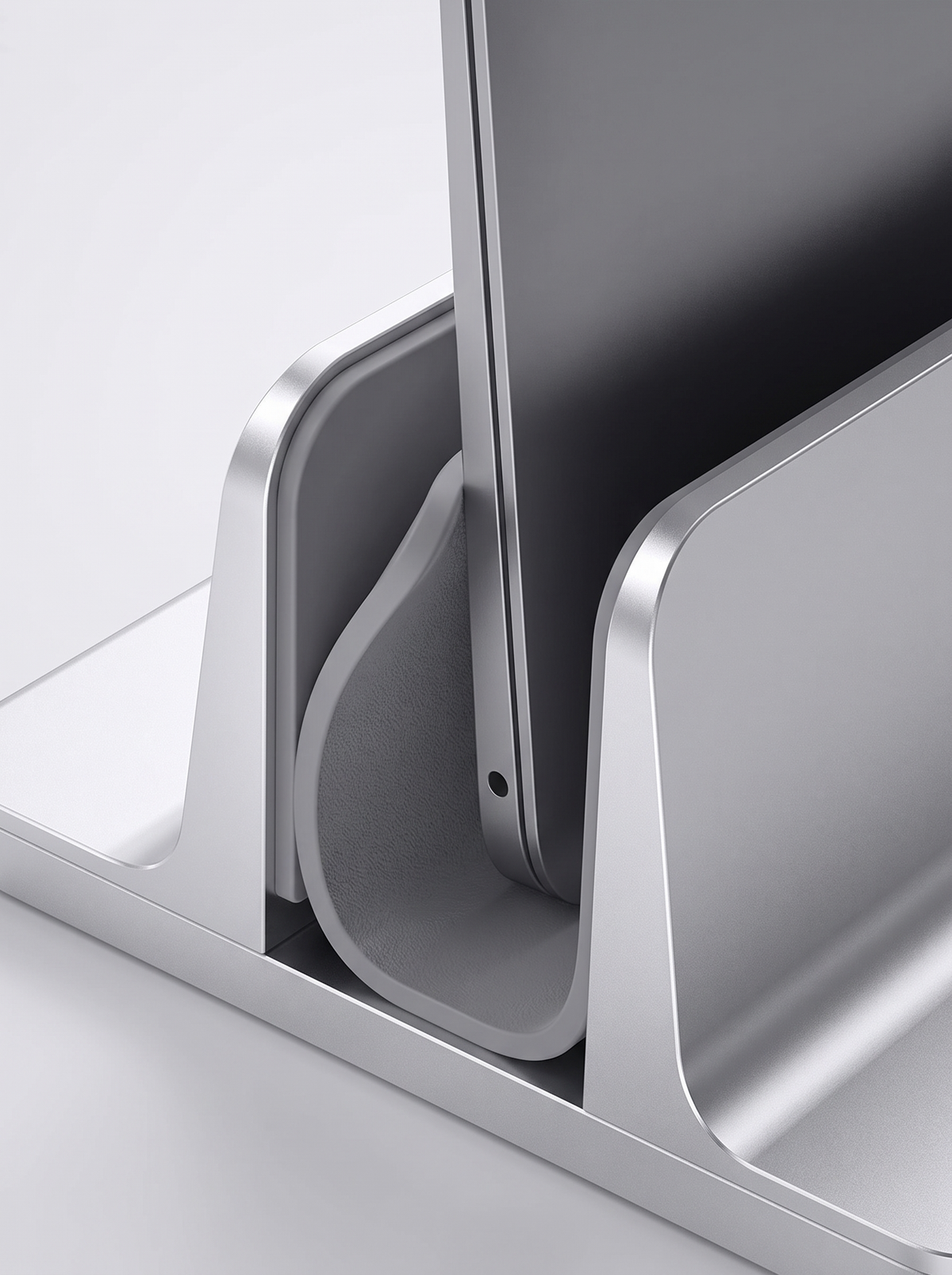 Aluminum Vertical Laptop Stand - Padding That Protects Your Device