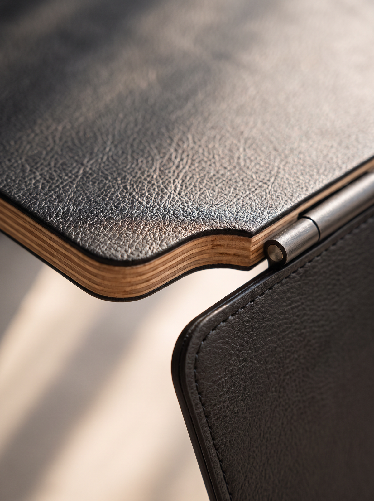6-in-1 Laptop Foldable Adjustable Desk Stand - Wood Core, Leather Style Finish