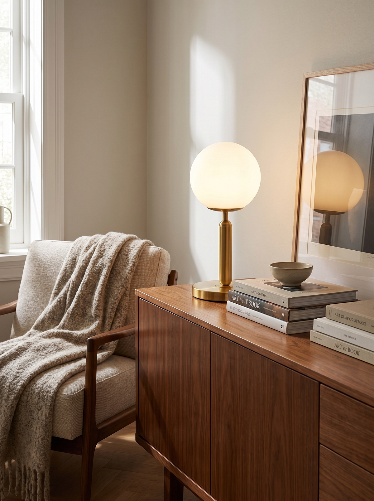 Simple Glass Ball Table Lamp - slot 1
