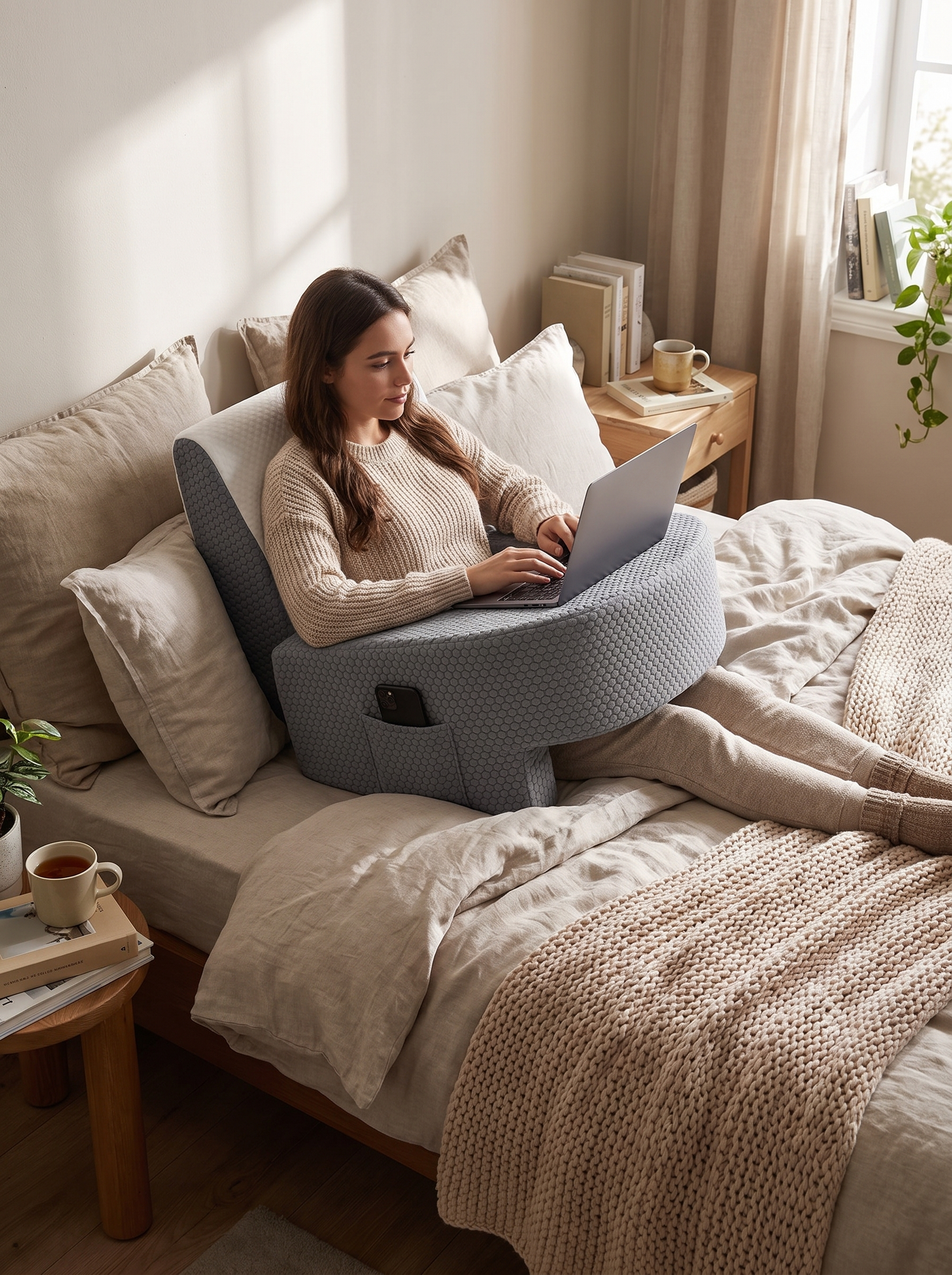 XL Memory Foam Bed Rest Pillow - slot 1