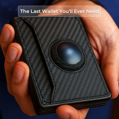 Slim Leather Wallet with AirTag Slot