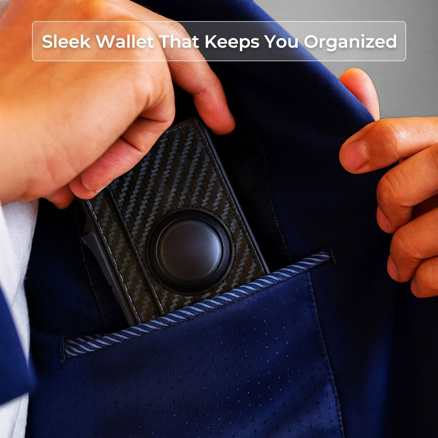 Slim Leather Wallet with AirTag Slot