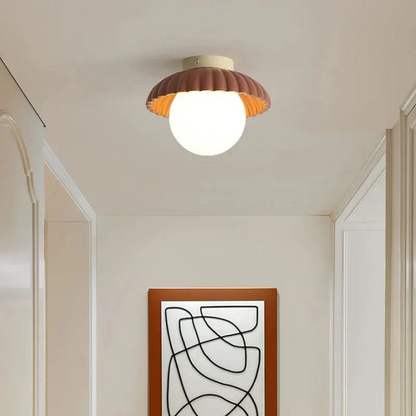 Iron & Frosted Glass Hallway Light