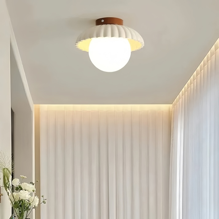 Iron & Frosted Glass Hallway Light