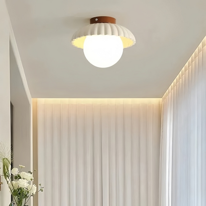 Iron & Frosted Glass Hallway Light