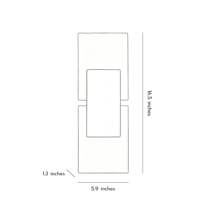 Indoor wall sconce up and down light dimension drawing showing fixture proportions for residential installation.