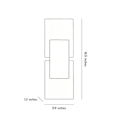 Indoor wall sconce up and down light dimension drawing showing fixture proportions for residential installation.
