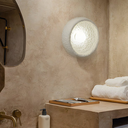 Japanese White Round 1 - Light Wall Sconce, 3 Sizes