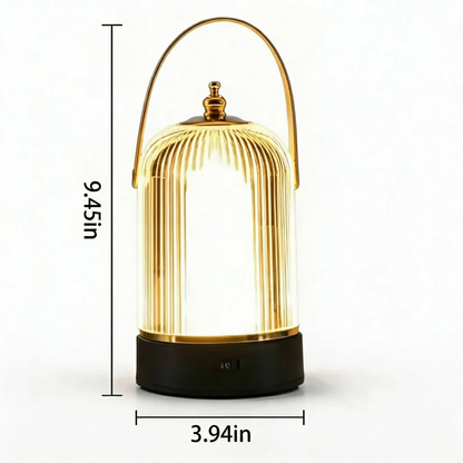 Modern Ribbed Glass Table Lamp